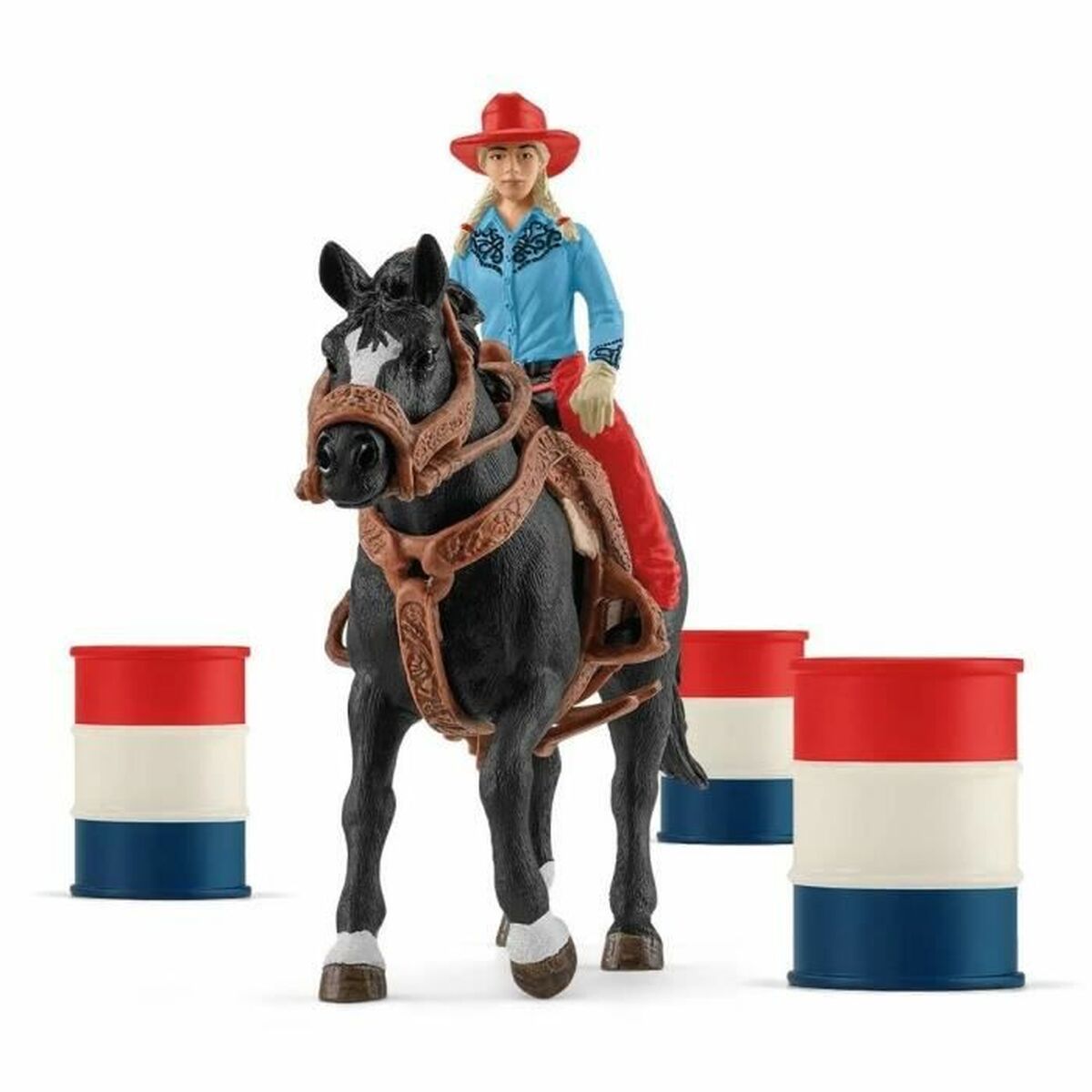 Playset Schleich Cowgirl Barrel Racing Fun Playset Schleich Cowgirl Barrel Racing Fun