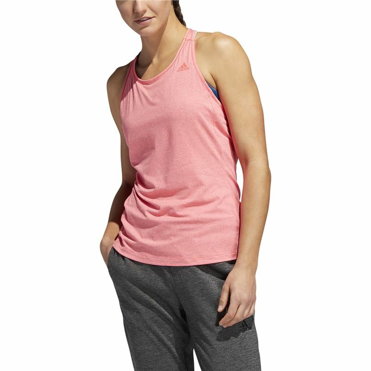 Women’s Sleeveless T-shirt Adidas 3 Stripes Tank Pink