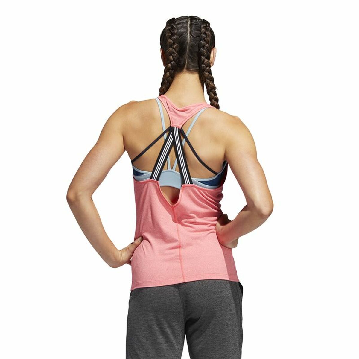 Women’s Sleeveless T-shirt Adidas 3 Stripes Tank Pink