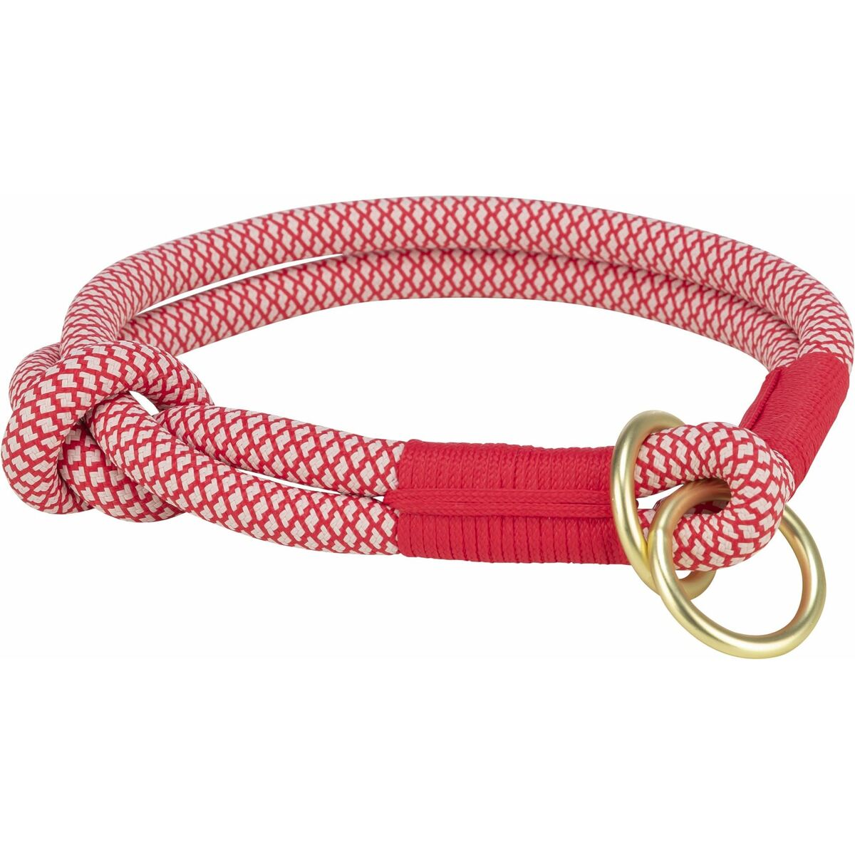 Dog Training Collars Trixie Soft Rope Red Cream L/XL 55 cm Dog Training Collars Trixie Soft Rope Red Cream L/XL 55 cm