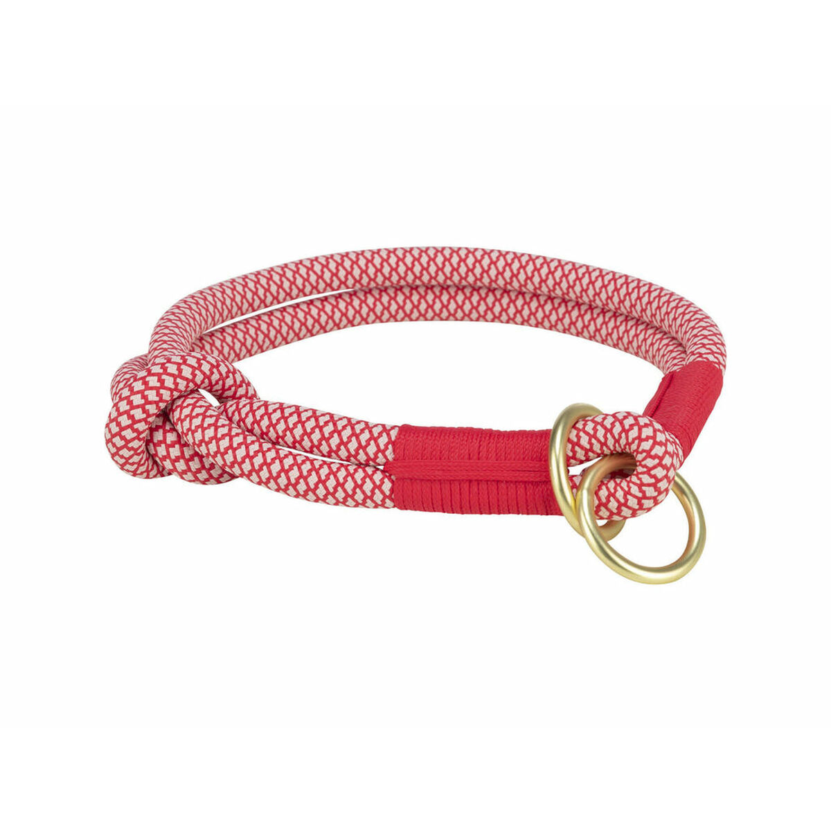 Dog Training Collars Trixie Soft Rope Red Cream XS 25 cm Dog Training Collars Trixie Soft Rope Red Cream XS 25 cm