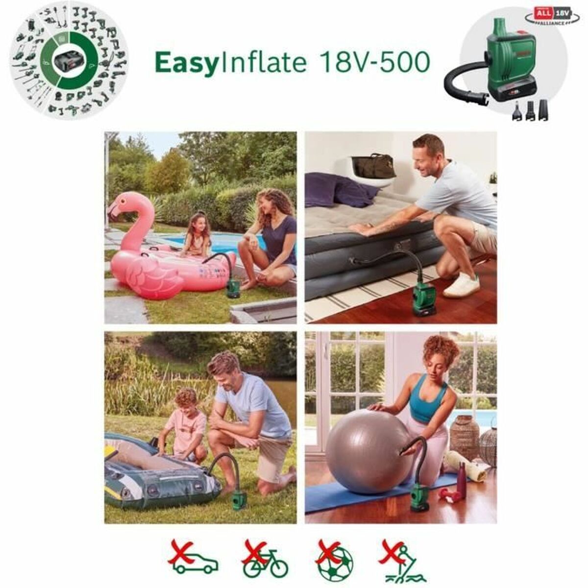 Air Compressor BOSCH EasyInflate 18V-500 18 V