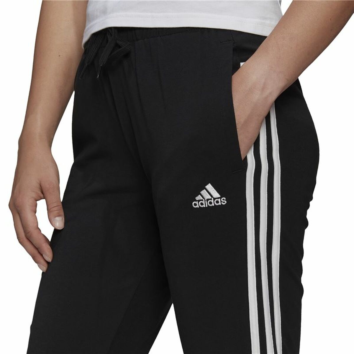 Long Sports Trousers Adidas 	3S Sj C Pt Black Lady
