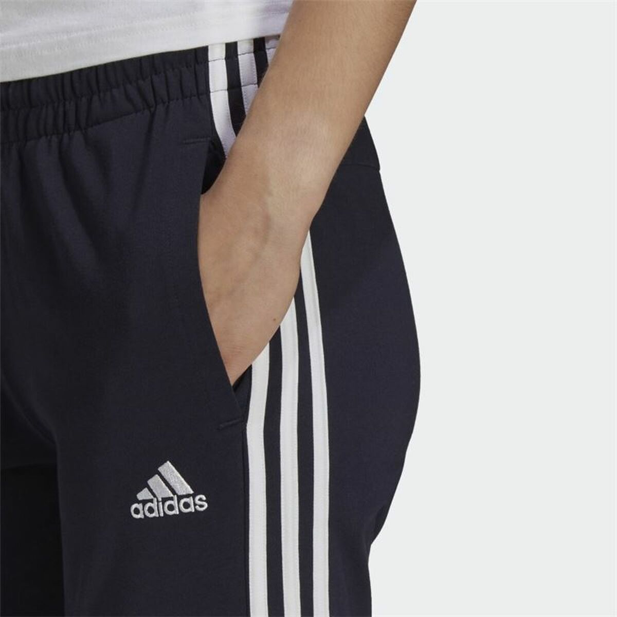 Long Sports Trousers Adidas Essentials 3 Bandas W Navy Blue Lady