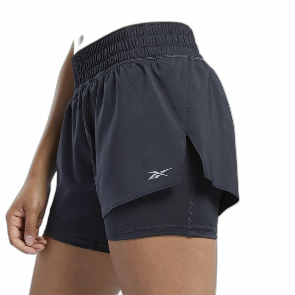 Sports Shorts for Women Reebok Wor Run 2 In 1 Short Black