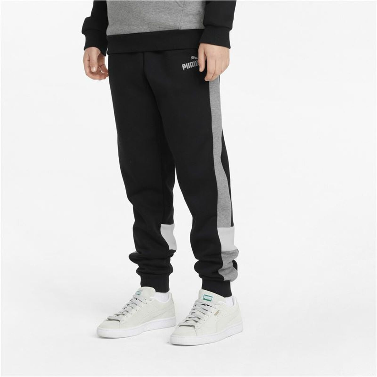 Children’s Tracksuit Bottoms Puma Essentials+ Colorblock Black Boys