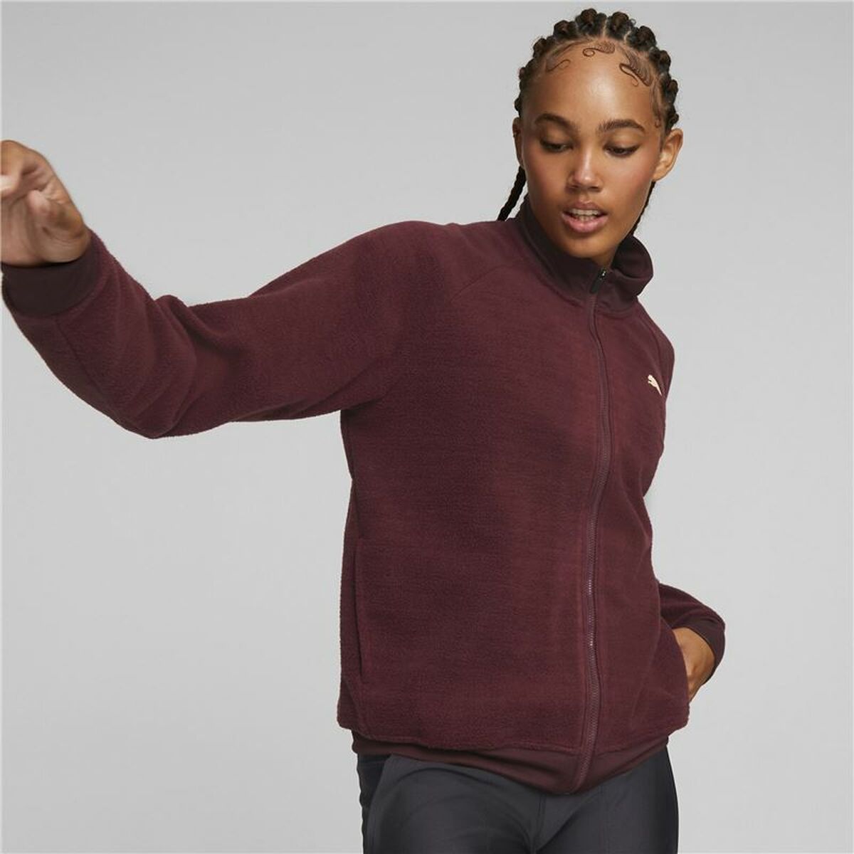 Women’s Sports Jacket Puma Fit Sherpa Dark Red