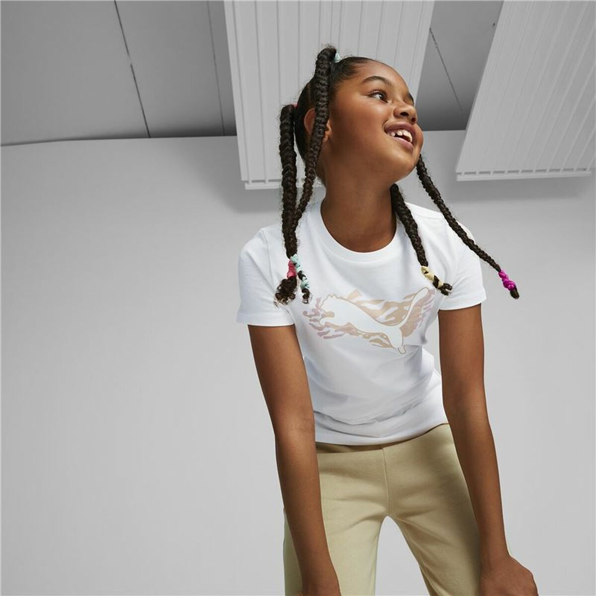 Child’s Short Sleeve T-Shirt Puma Alpha White