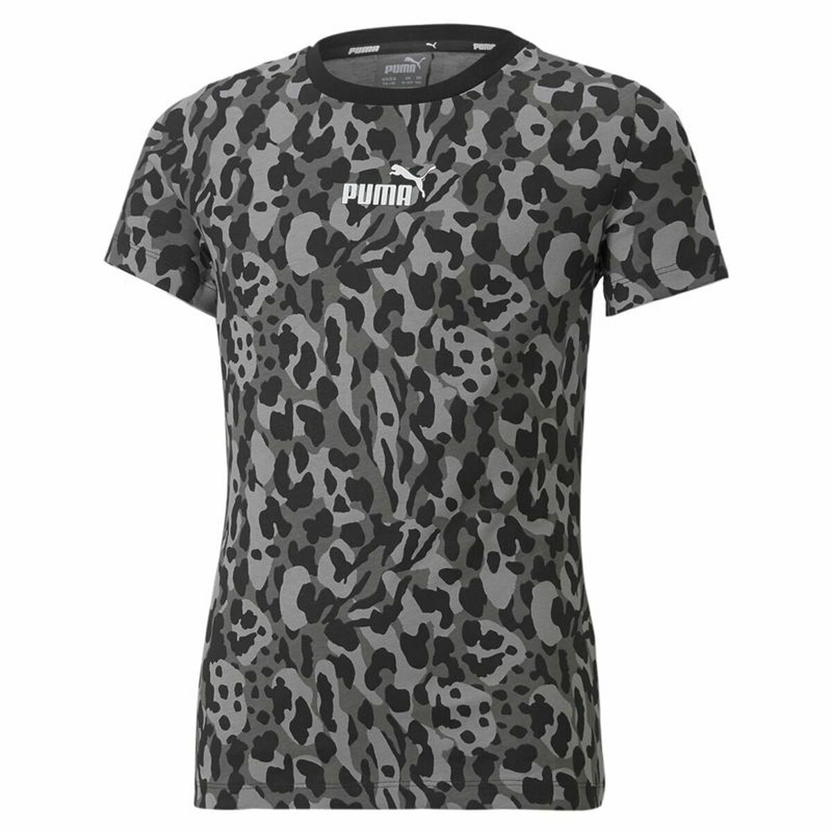 Child’s Short Sleeve T-Shirt Puma Alpha AOP Black