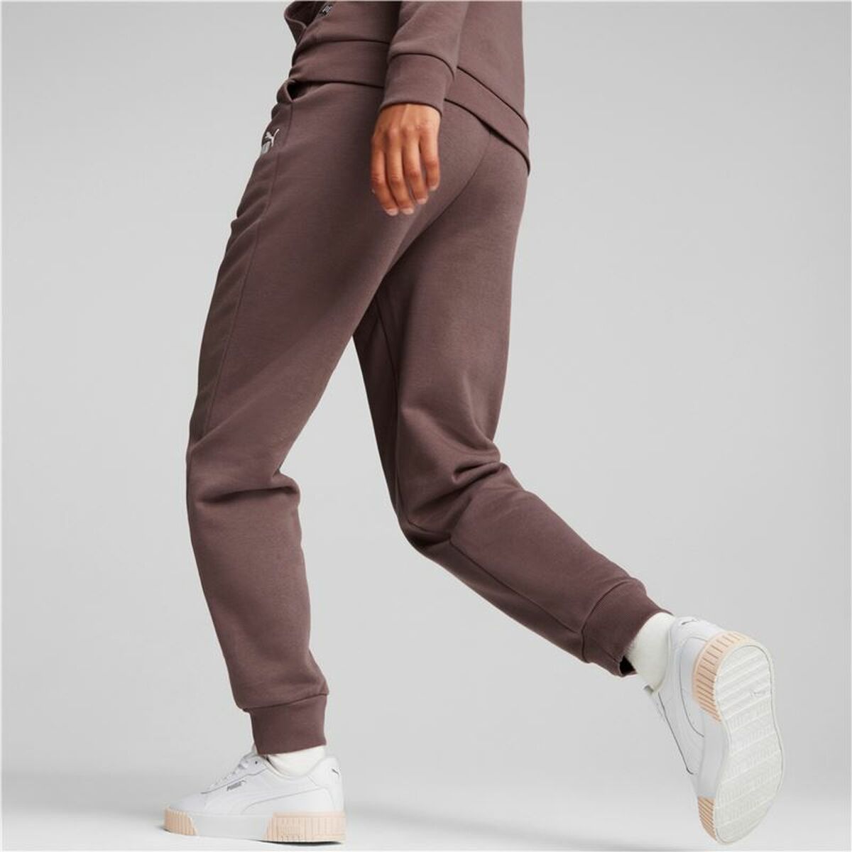 Adult’s Tracksuit Bottoms Puma Ess+ Embroidery High-Waist Brown Lady