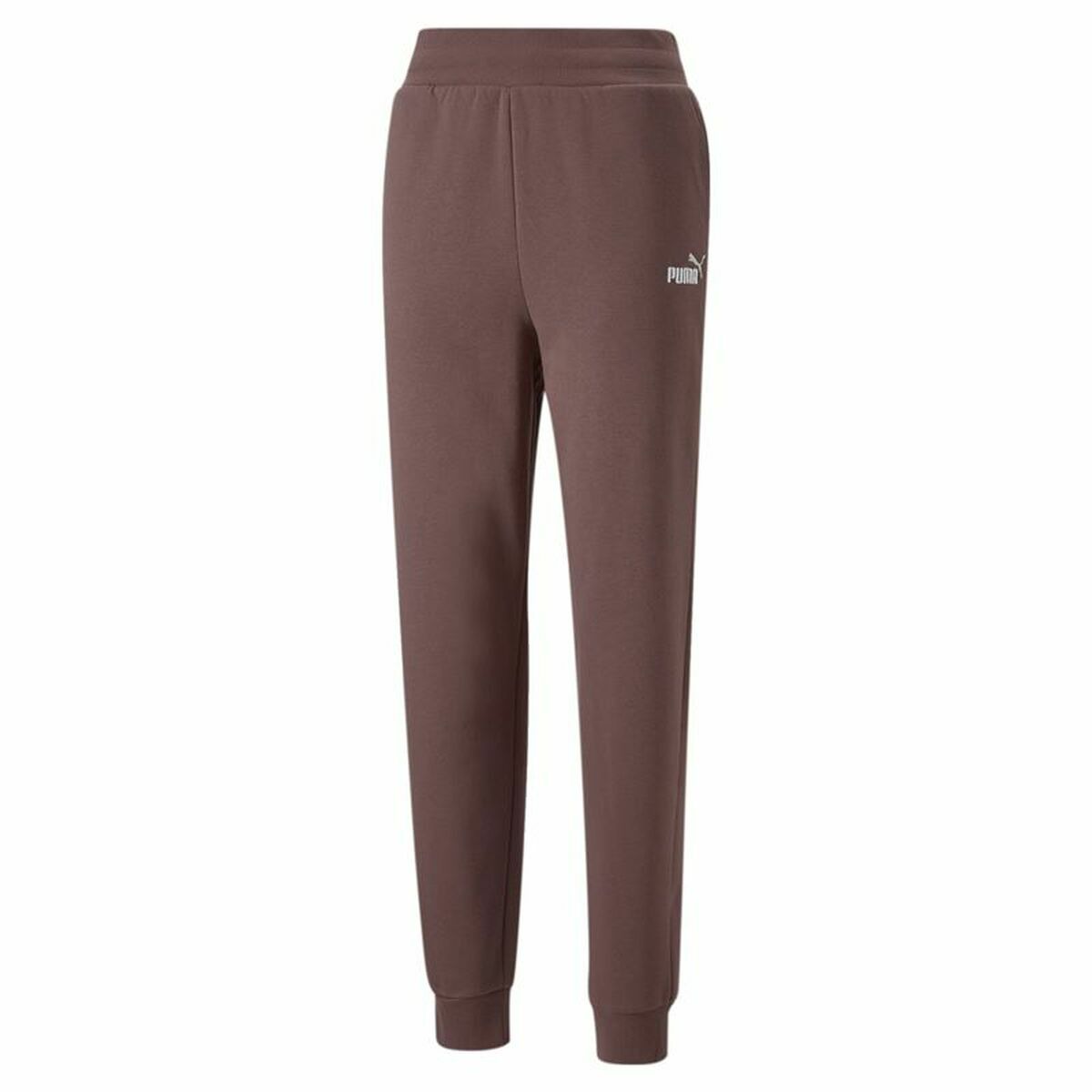 Adult’s Tracksuit Bottoms Puma Ess+ Embroidery High-Waist Brown Lady Adult’s Tracksuit Bottoms Puma Ess+ Embroidery High-Waist Brown Lady