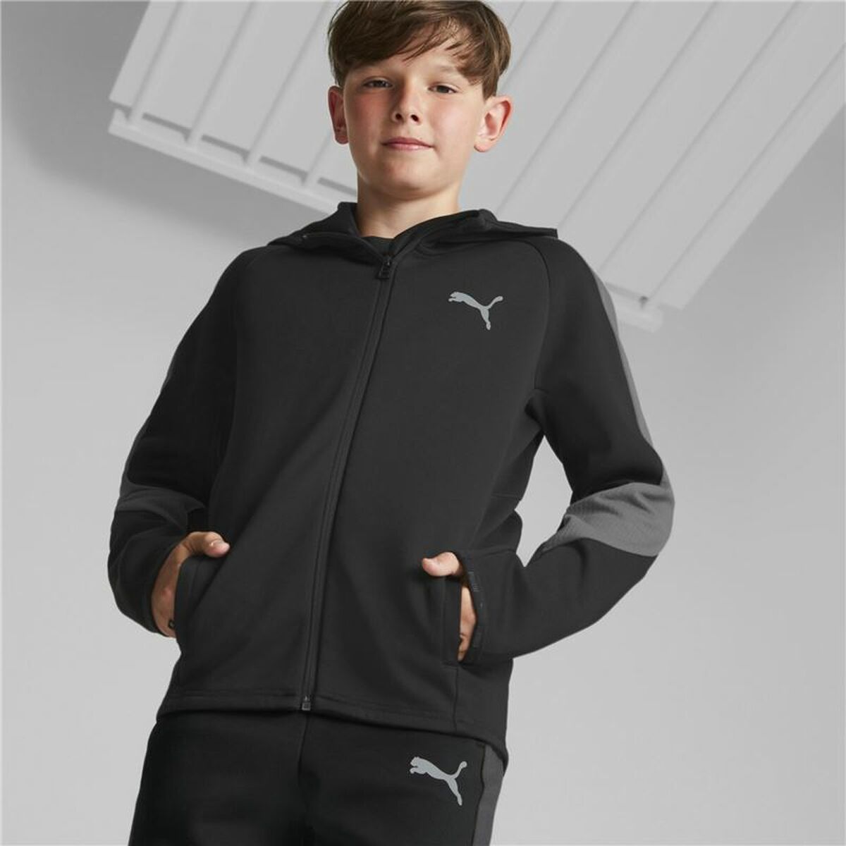 Children’s Sports Jacket Puma Evostripe Black