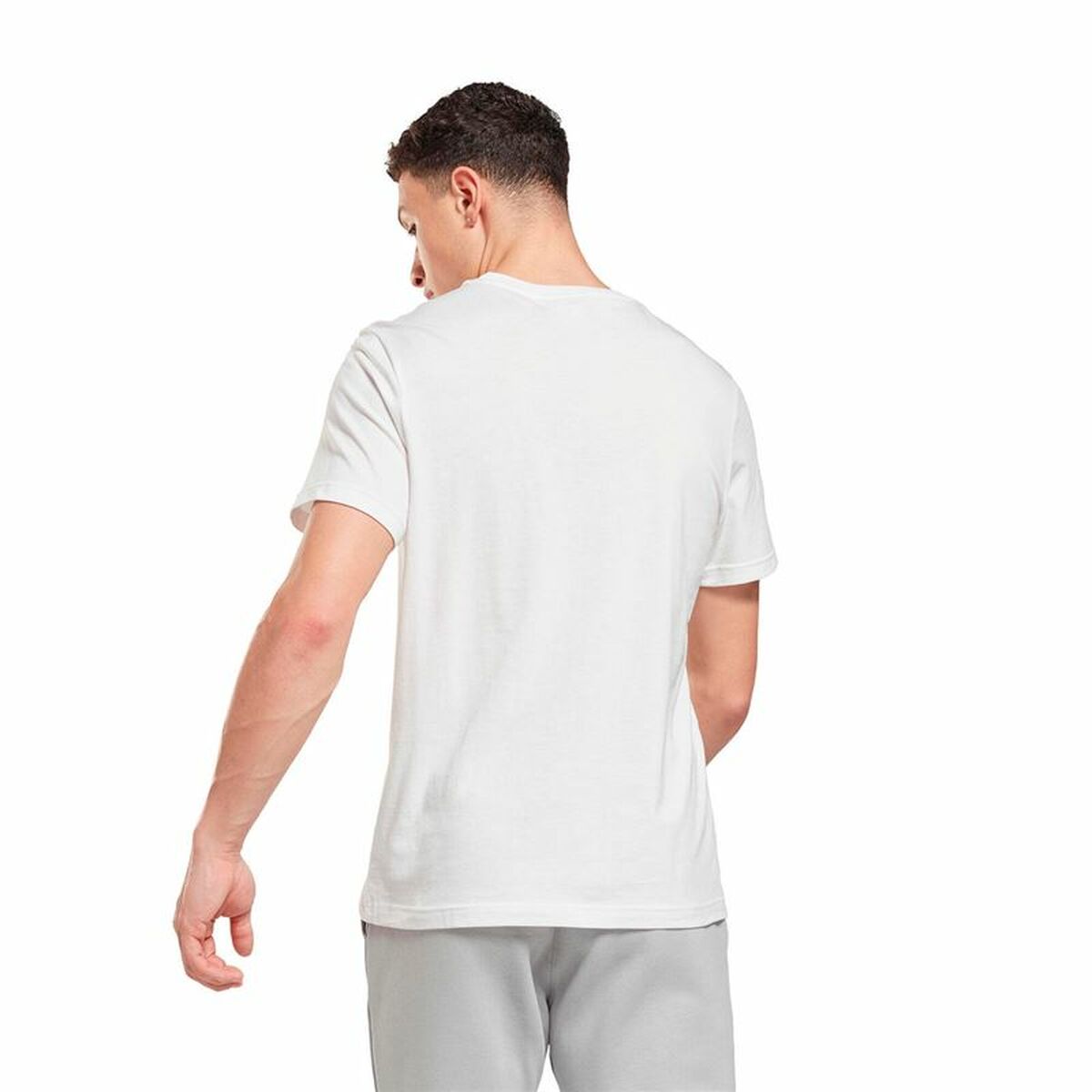 Men’s Short Sleeve T-Shirt Reebok Identity Left Chest Logo White