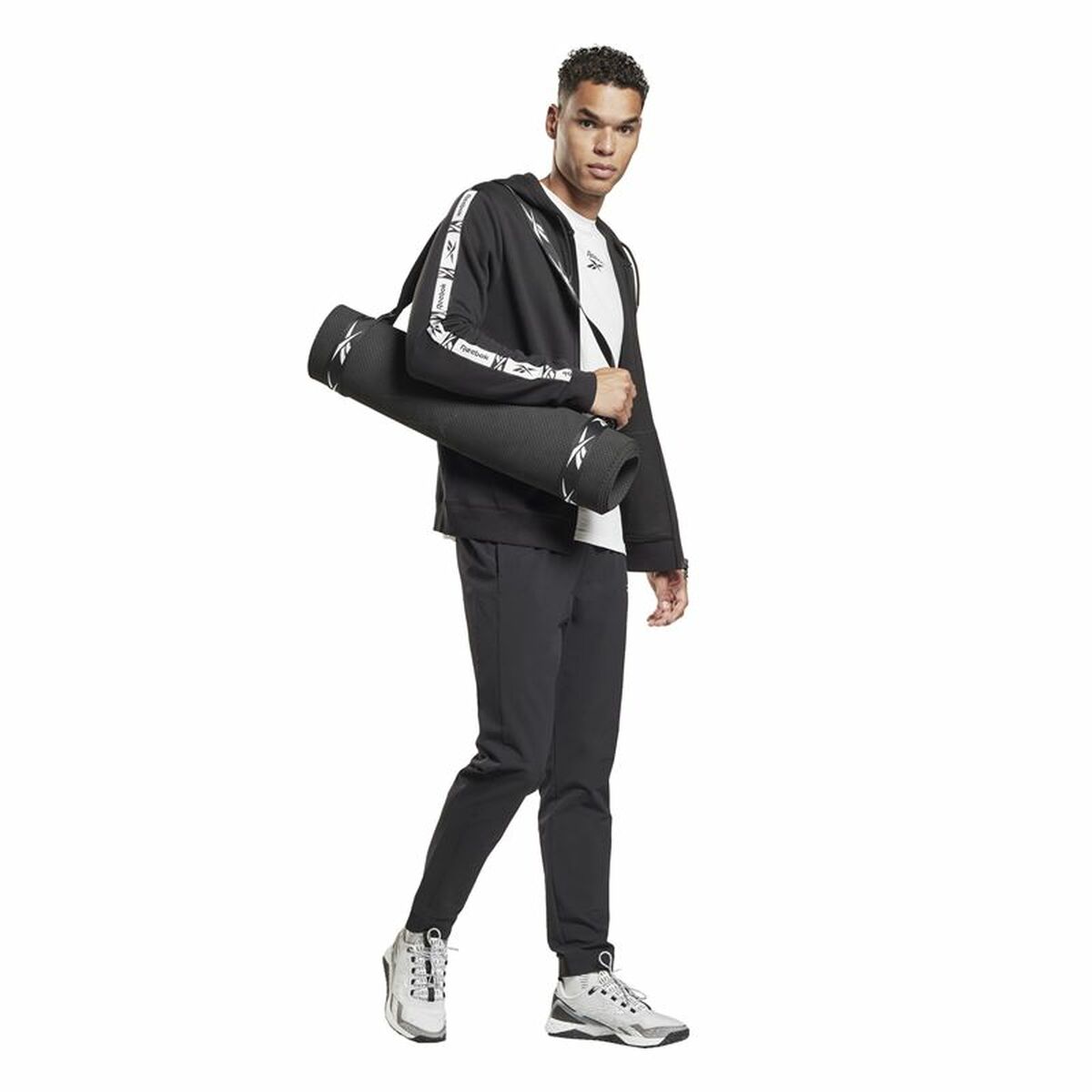 Men’s Sports Jacket Reebok Identity Tape FZ Black