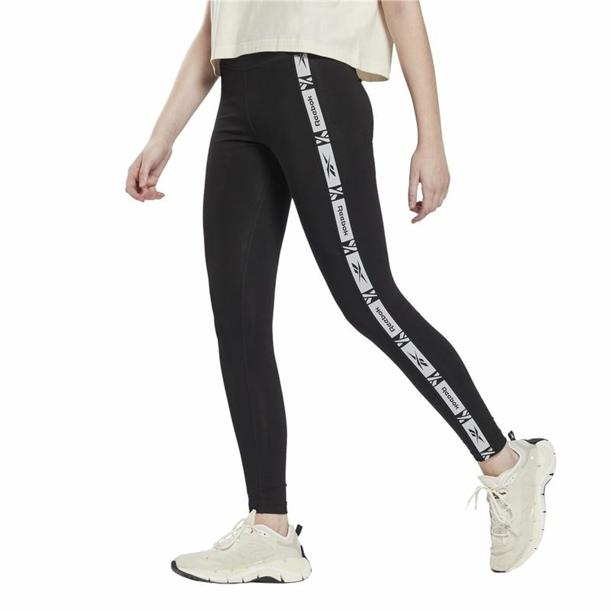 Sport leggings for Women Reebok TE Tape Black Sport leggings for Women Reebok TE Tape Black
