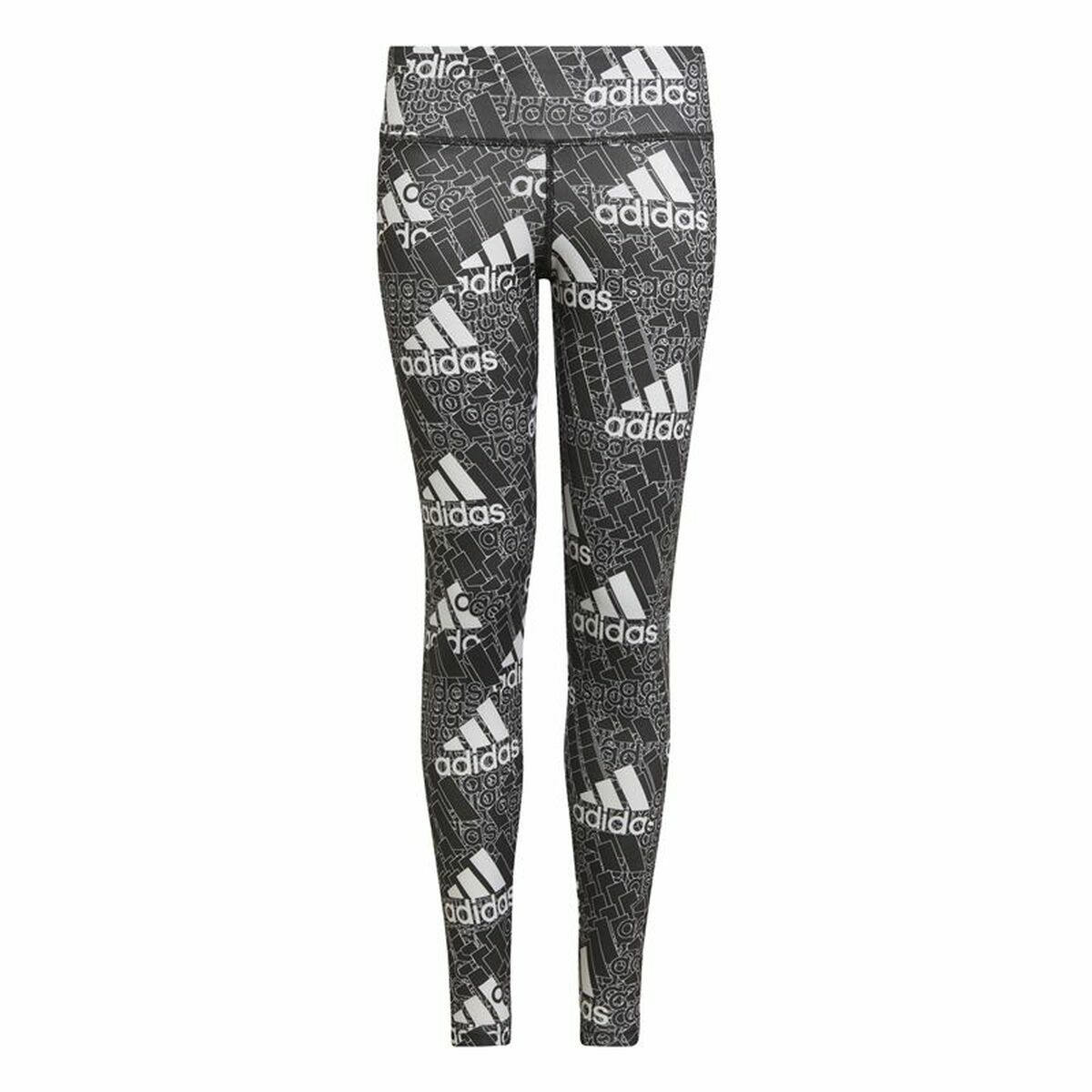 Sports Leggings for Children Adidas Designed To Move Grey Black Sports Leggings for Children Adidas Designed To Move Grey Black
