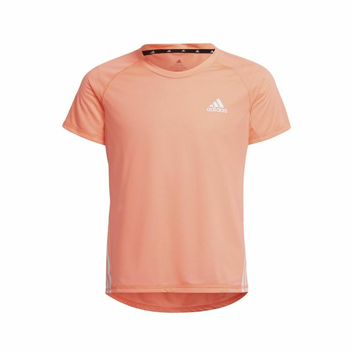 Child’s Short Sleeve T-Shirt Adidas Aeroready Three Stripes Salmon