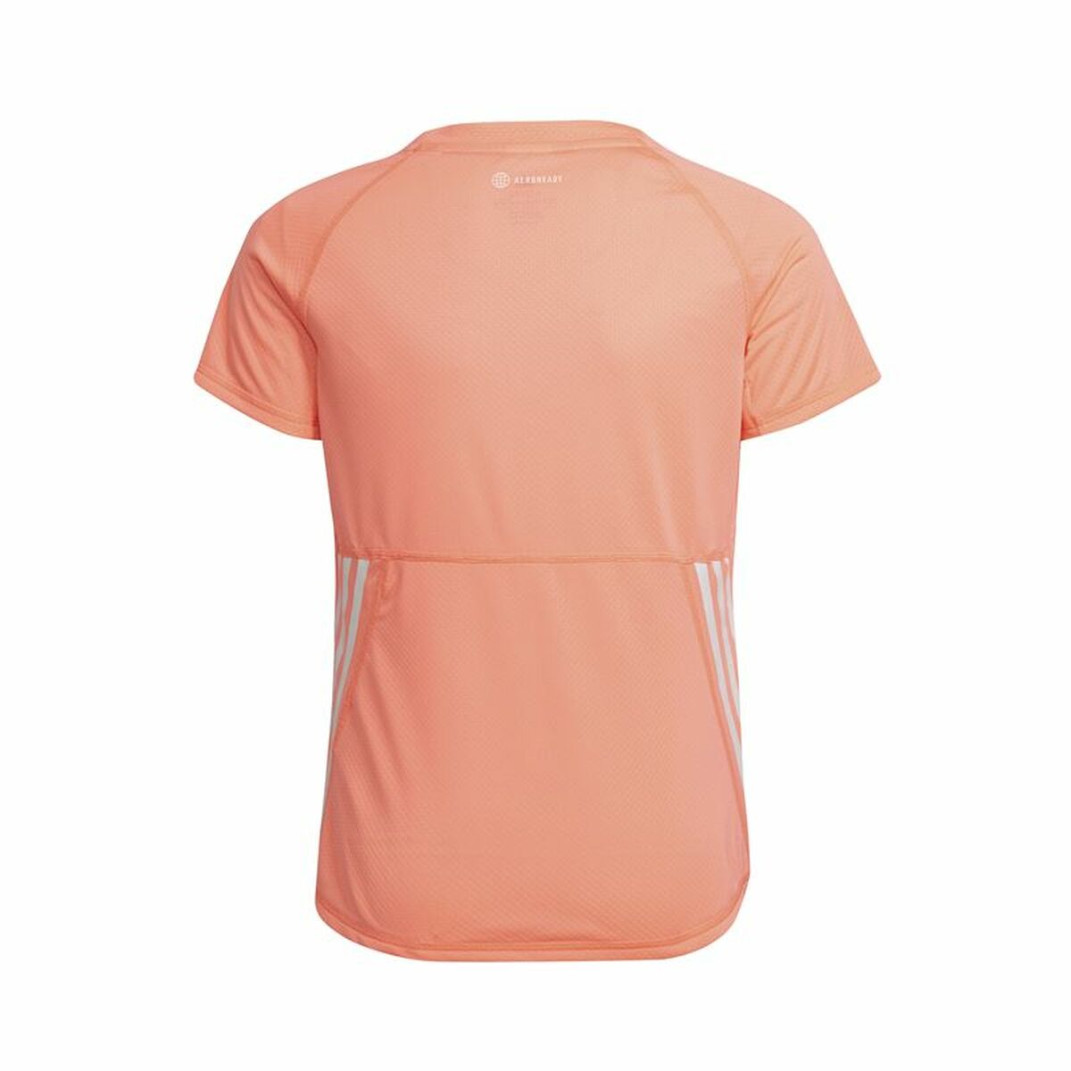 Child’s Short Sleeve T-Shirt Adidas Aeroready Three Stripes Salmon