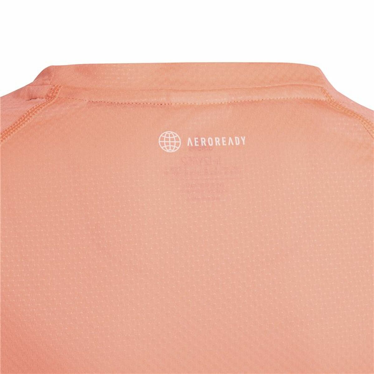 Child’s Short Sleeve T-Shirt Adidas Aeroready Three Stripes Salmon