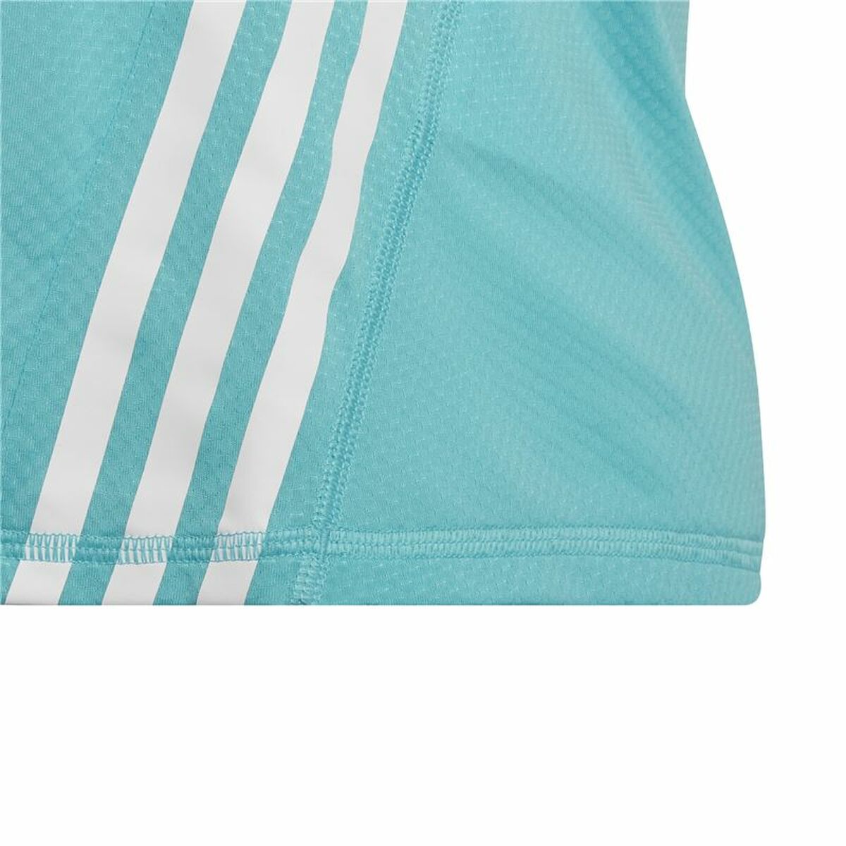 Child’s Short Sleeve T-Shirt Adidas Aeroready Three Stripes Aquamarine