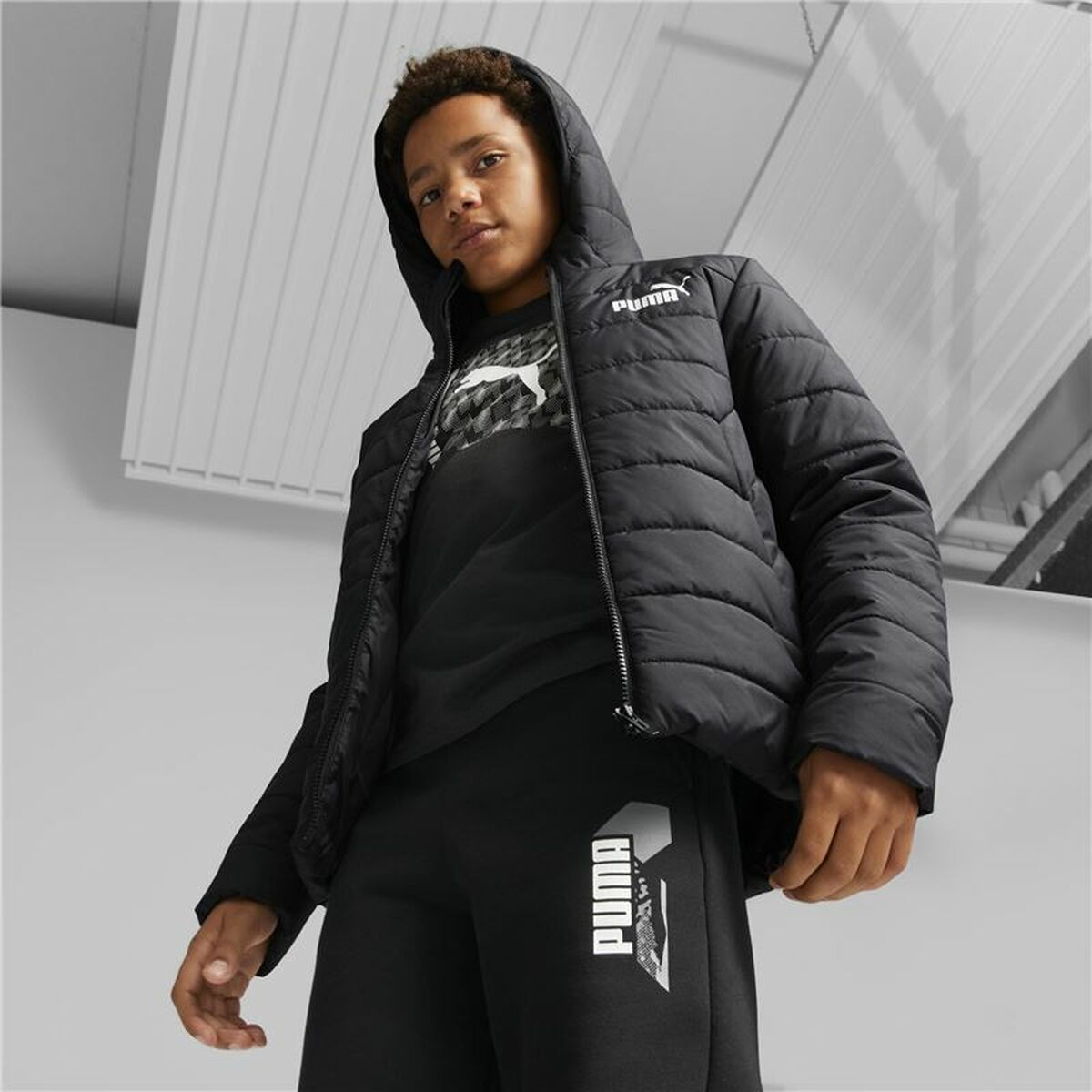 Children’s Sports Jacket Puma Essodeddded Black