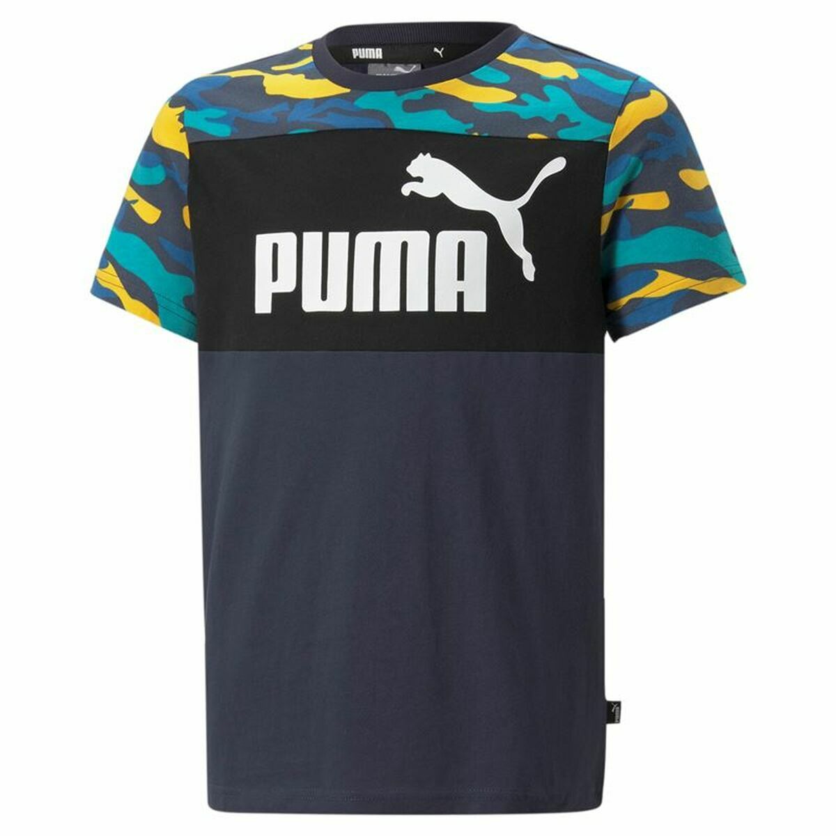 Child’s Short Sleeve T-Shirt Puma Essentials+ Camouflage Kids Black