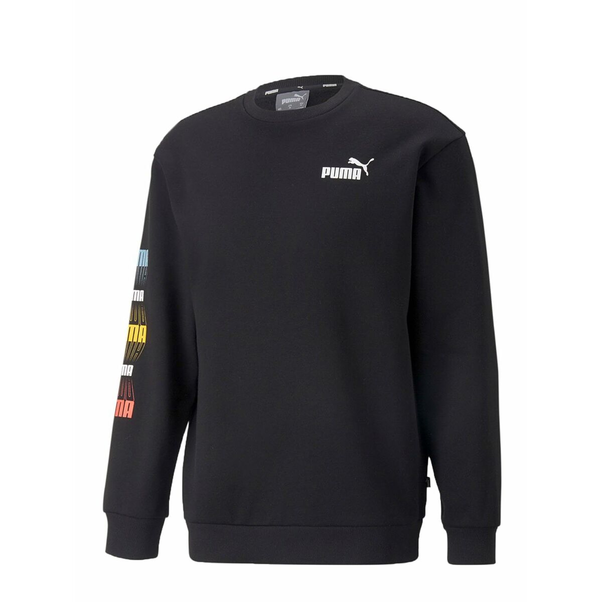Menâs Sweatshirt without Hood Puma Repeat Graphic  Black