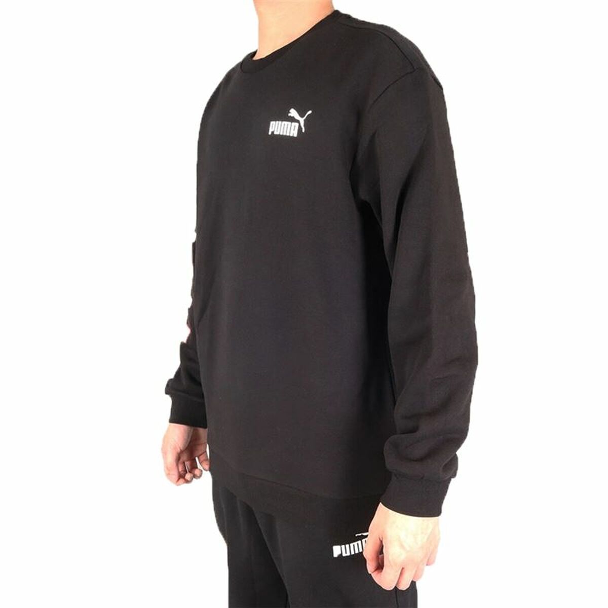 Menâs Sweatshirt without Hood Puma Repeat Graphic  Black