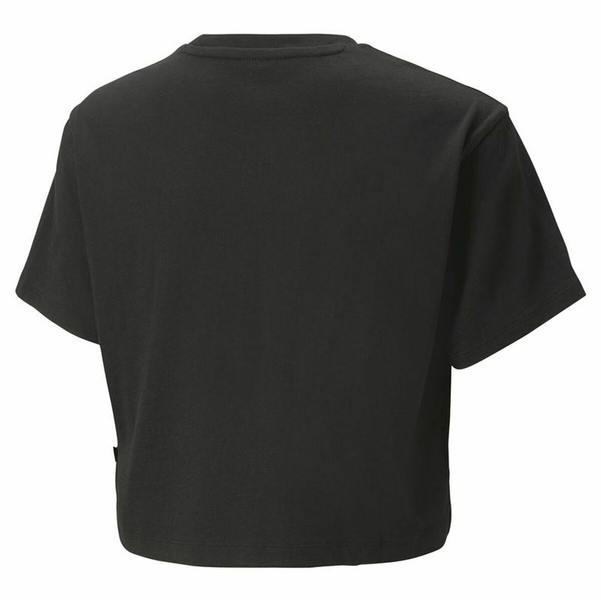 Child’s Short Sleeve T-Shirt Puma Logo Cropped  Black