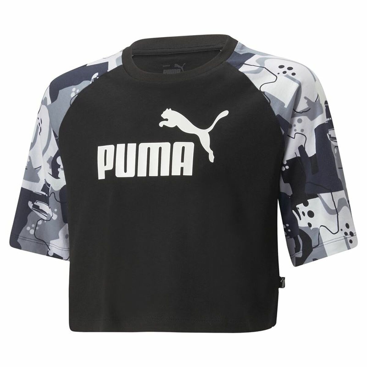 Child’s Short Sleeve T-Shirt Puma Ess+ Street Art Black
