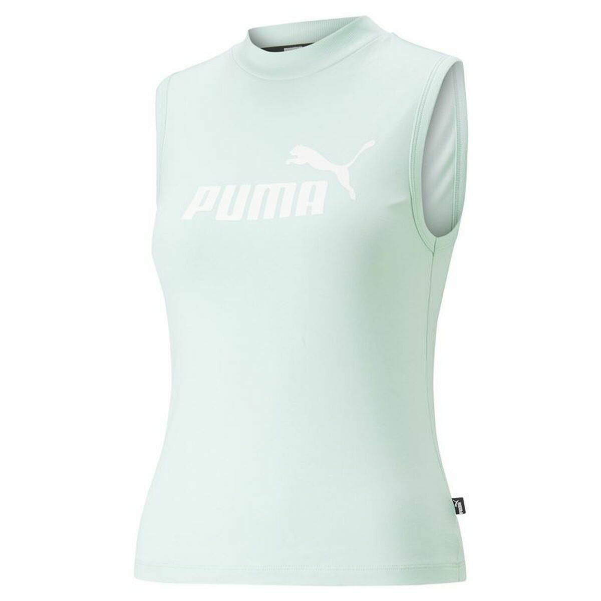 Women’s Sleeveless T-shirt Puma Slim Logo Tank Aquamarine