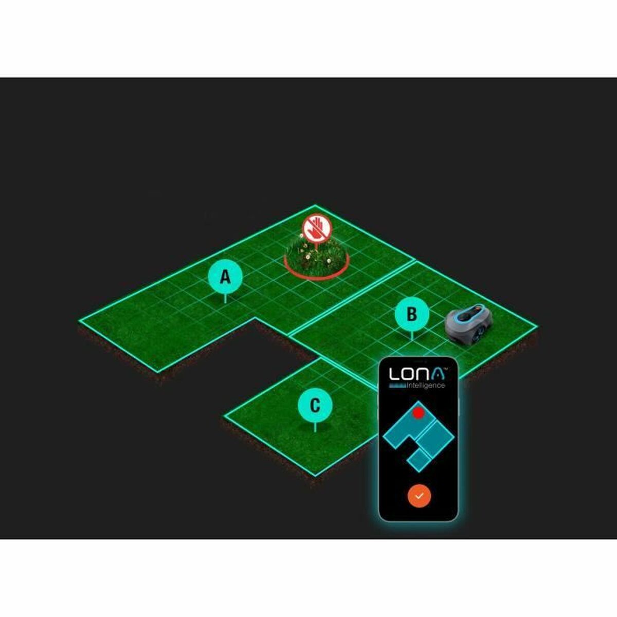 Lawn mowing robot Gardena Smart SILENO Free 1200 M 100 m 1000 m 250 m 180 m 800 m 220 m 750 m 1800 M