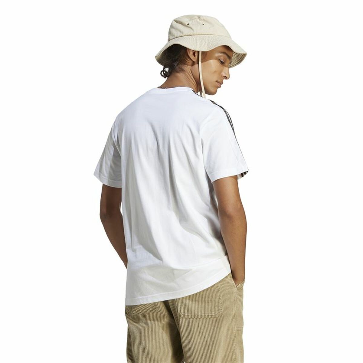 Men’s Short Sleeve T-Shirt Adidas Essentials Single 3S White