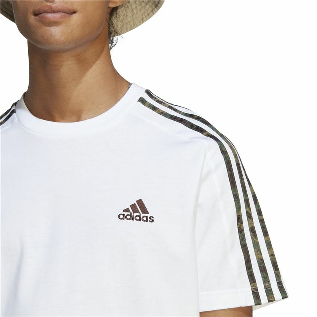 Men’s Short Sleeve T-Shirt Adidas Essentials Single 3S White