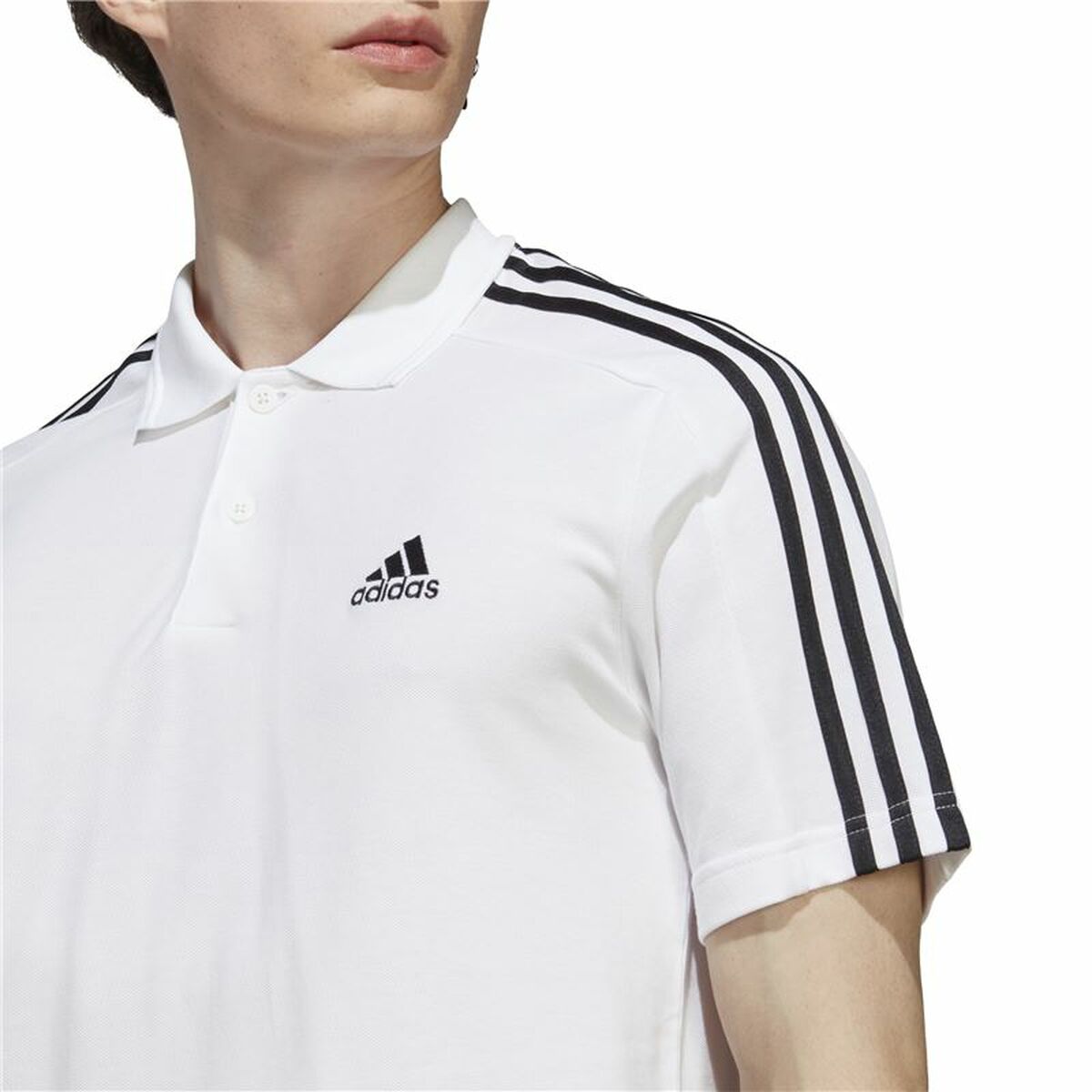 Mens Short Sleeve Polo Shirt Adidas Essentials White XL