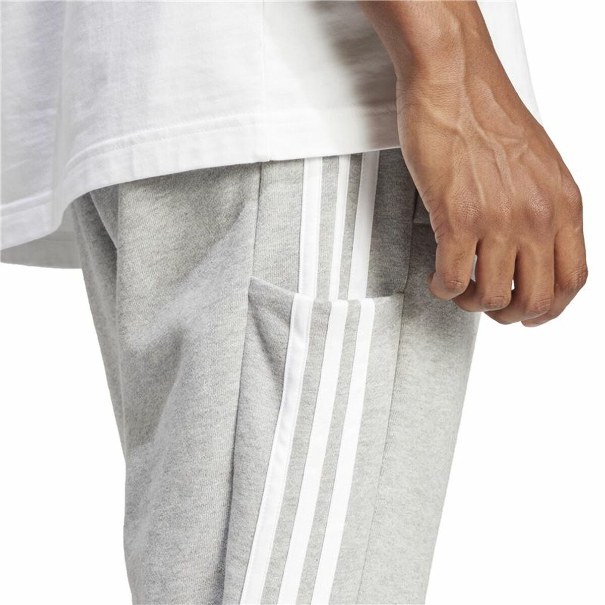Long Sports Trousers Adidas 3S Ft Te Grey Men