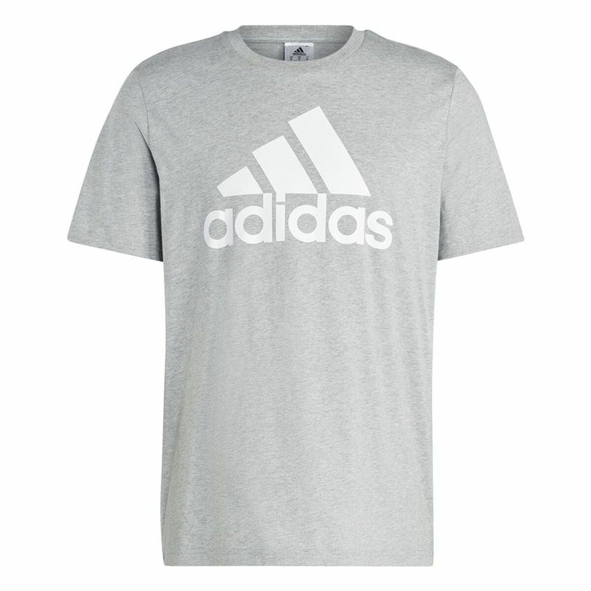 Men’s Short Sleeve T-Shirt Adidas Essentials Single Big Logo Grey Light grey