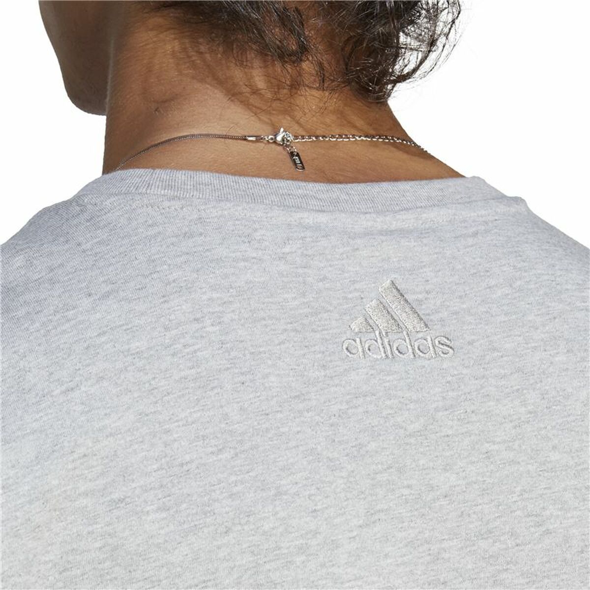 Men’s Short Sleeve T-Shirt Adidas Essentials Single Big Logo Grey Light grey