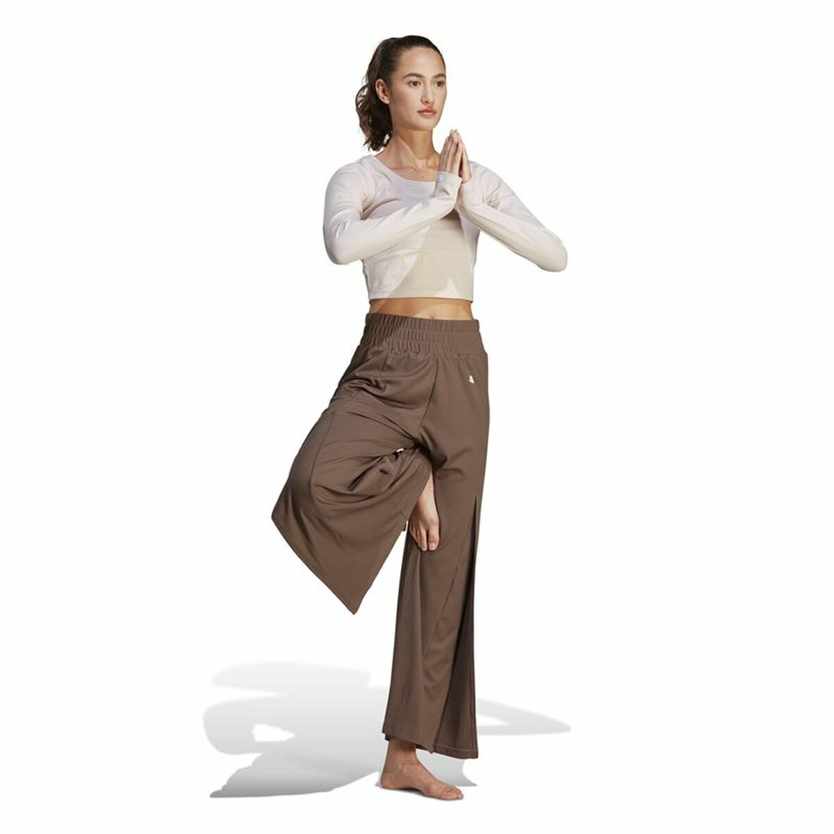 Women’s long sleeve T-shirt Adidas Studio Beige