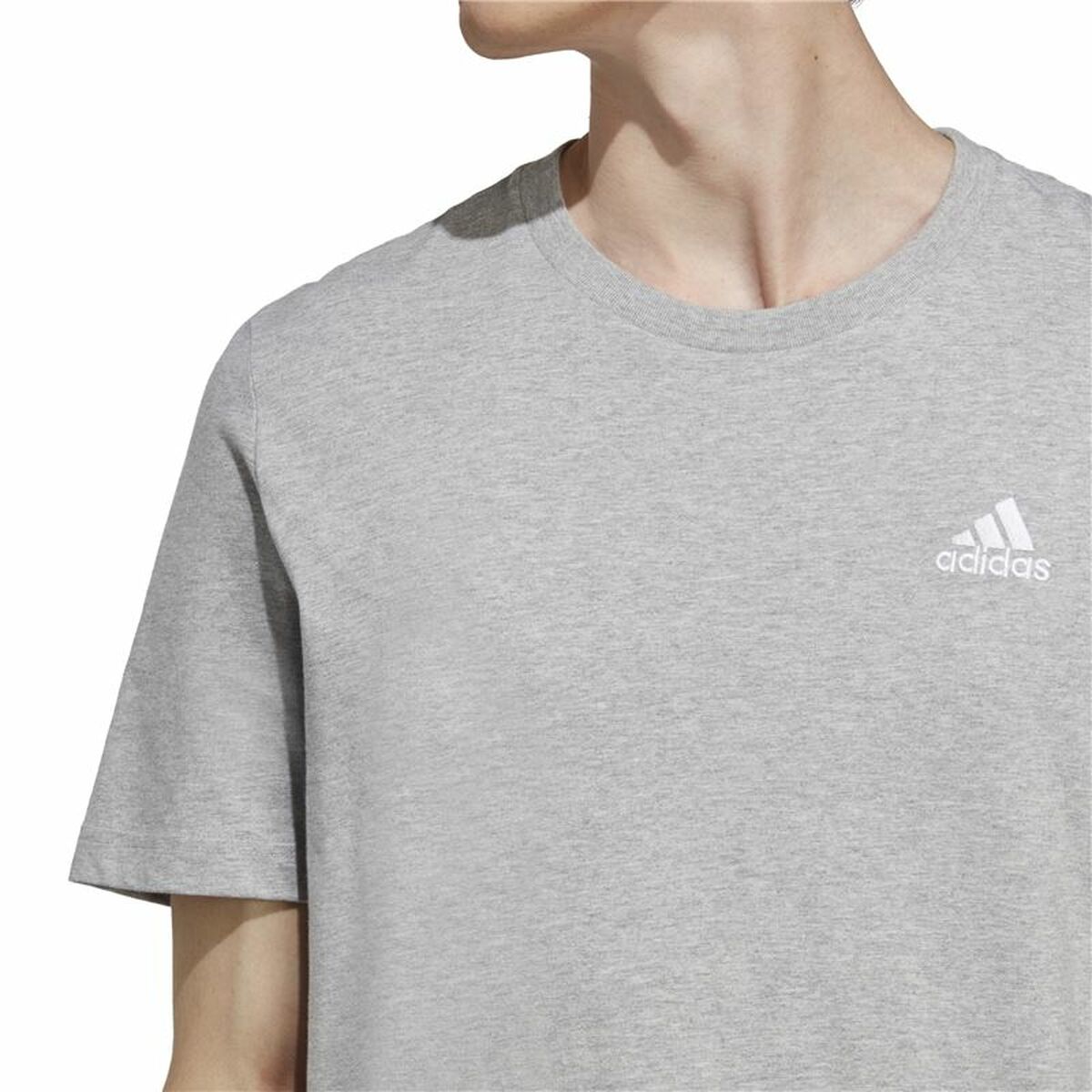 Mens Short Sleeve T-Shirt Adidas Essentials Light grey S