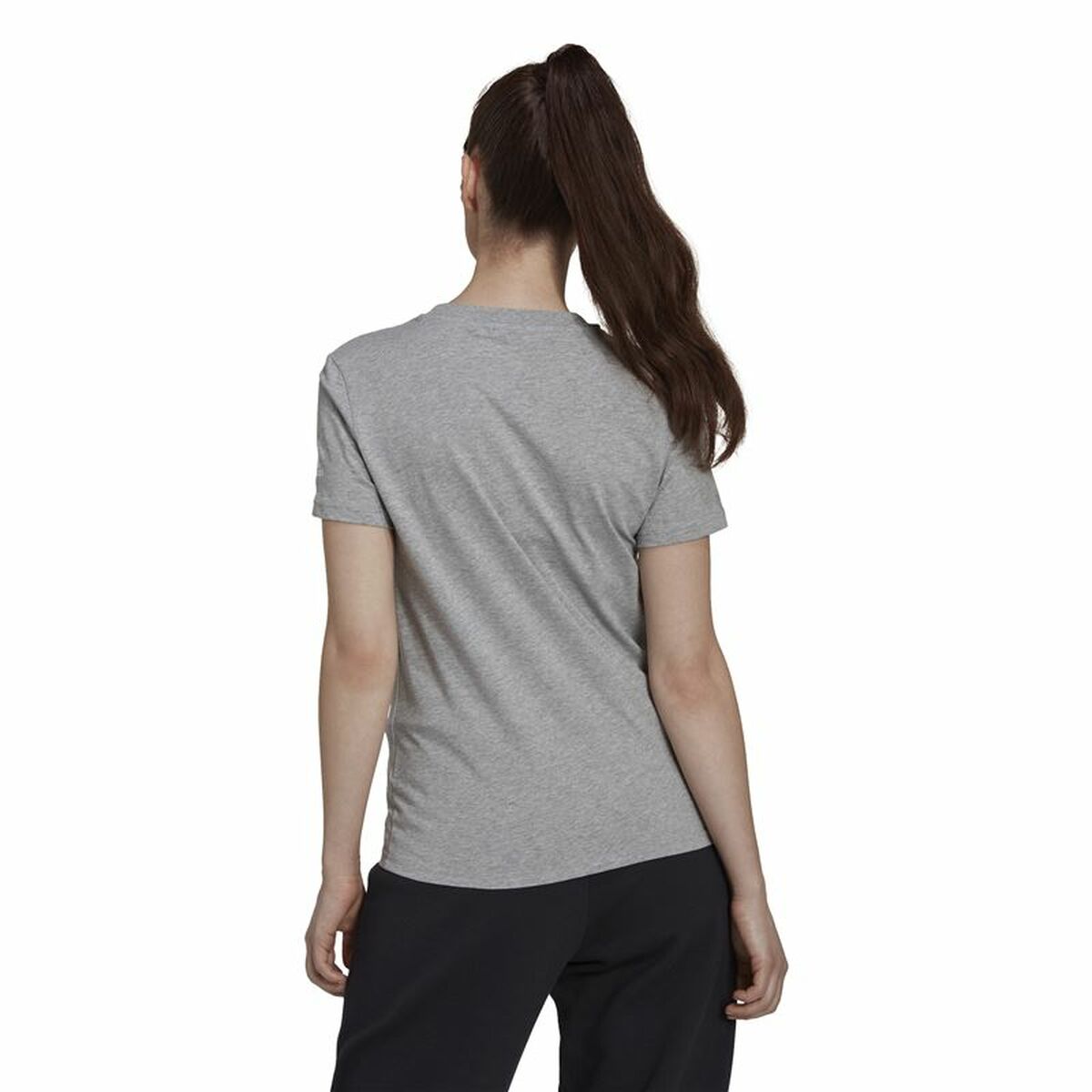 Womens Short Sleeve T-Shirt Adidas Essentials Logo Mujer Light grey (L)