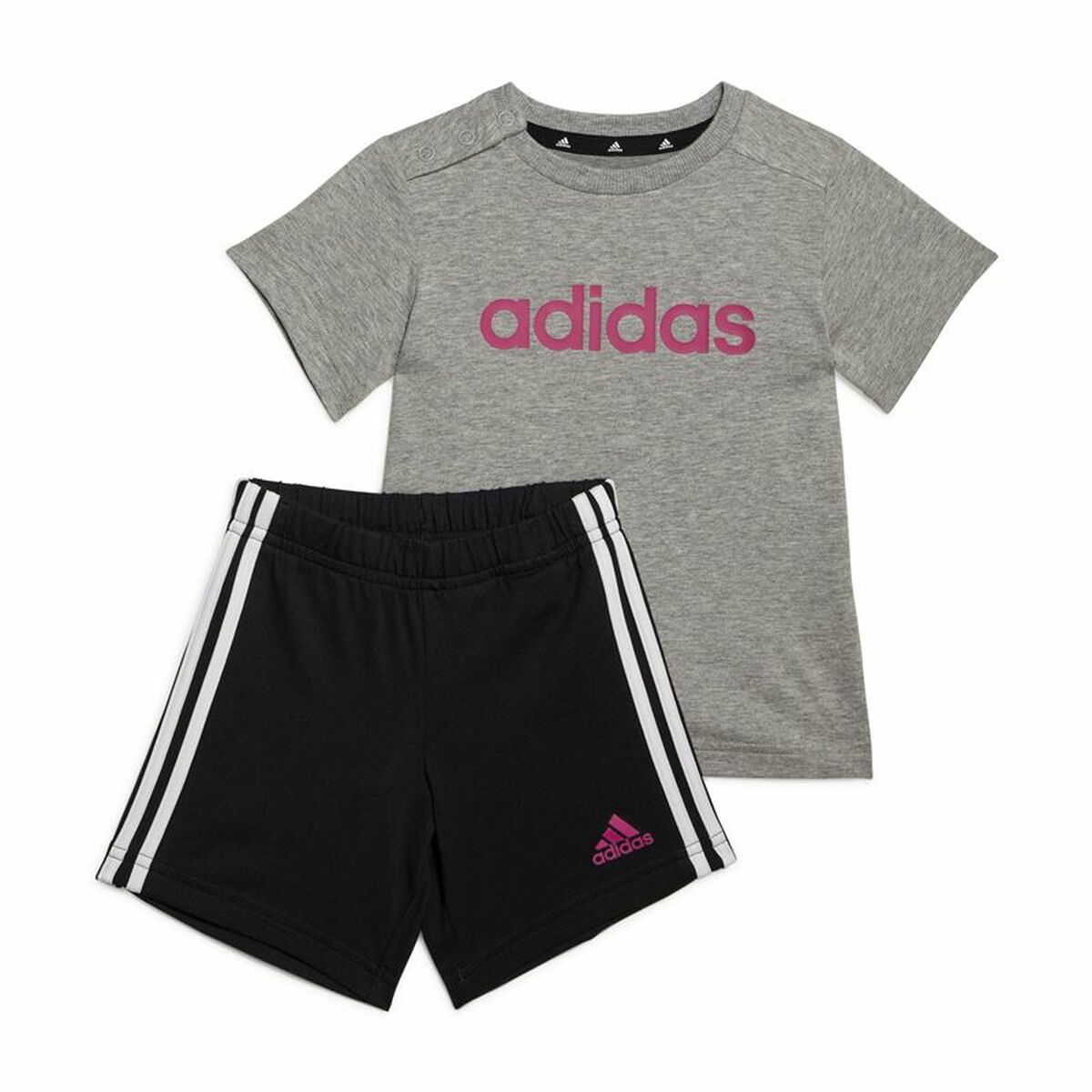Sports Outfit for Baby Adidas Essentials Lineage Dark grey Sports Outfit for Baby Adidas Essentials Lineage Dark grey