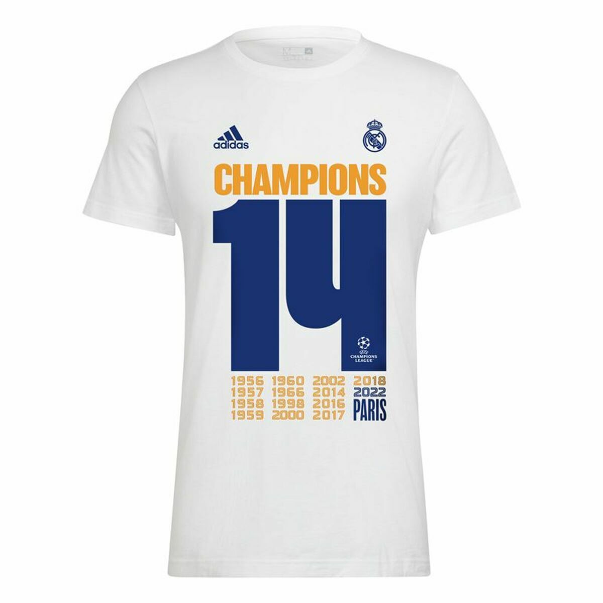 Men’s Short-sleeved Football Shirt Adidas Real Madrid Champions 2022