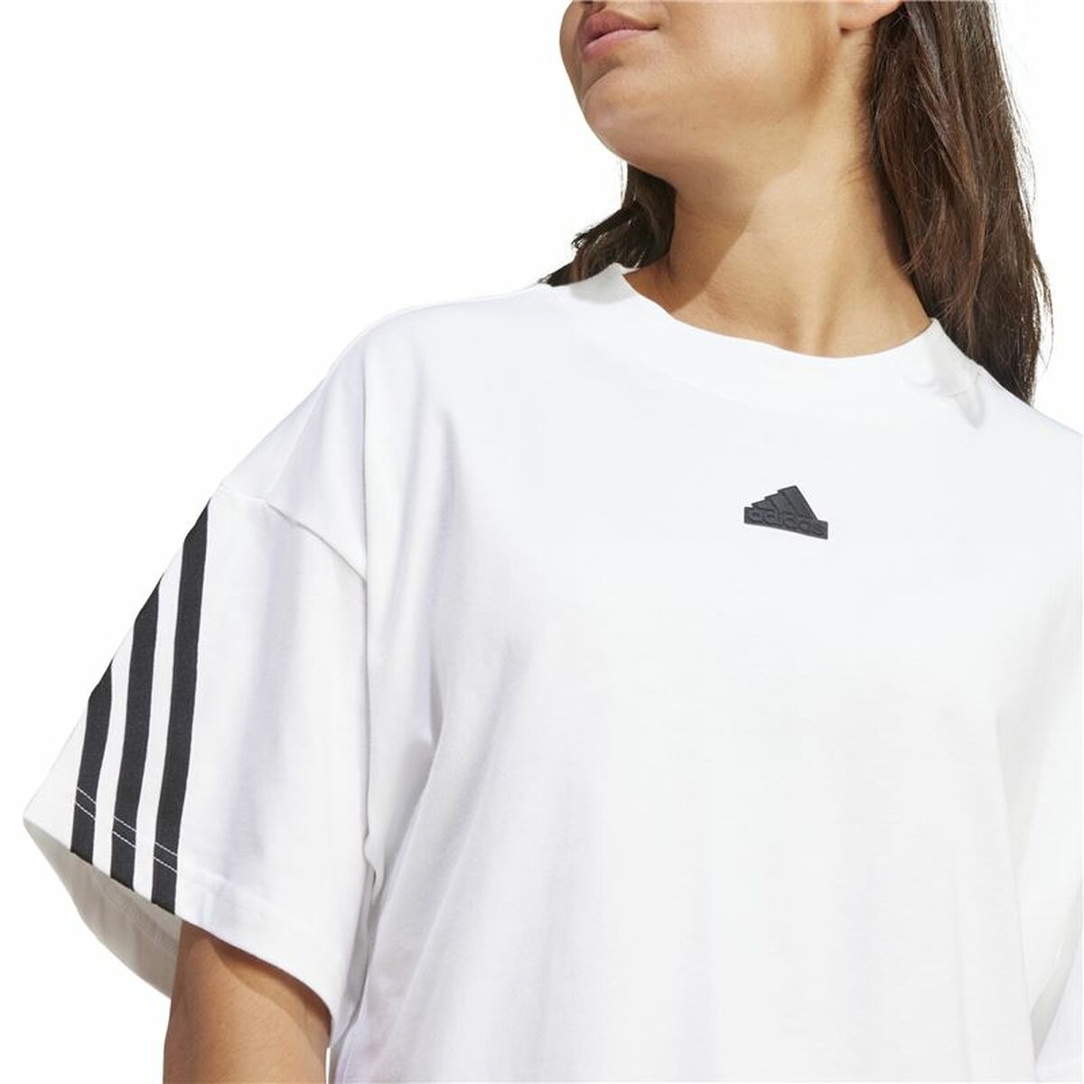 Womens Short Sleeve T-Shirt Adidas Future Icons 3 Bandas (S)