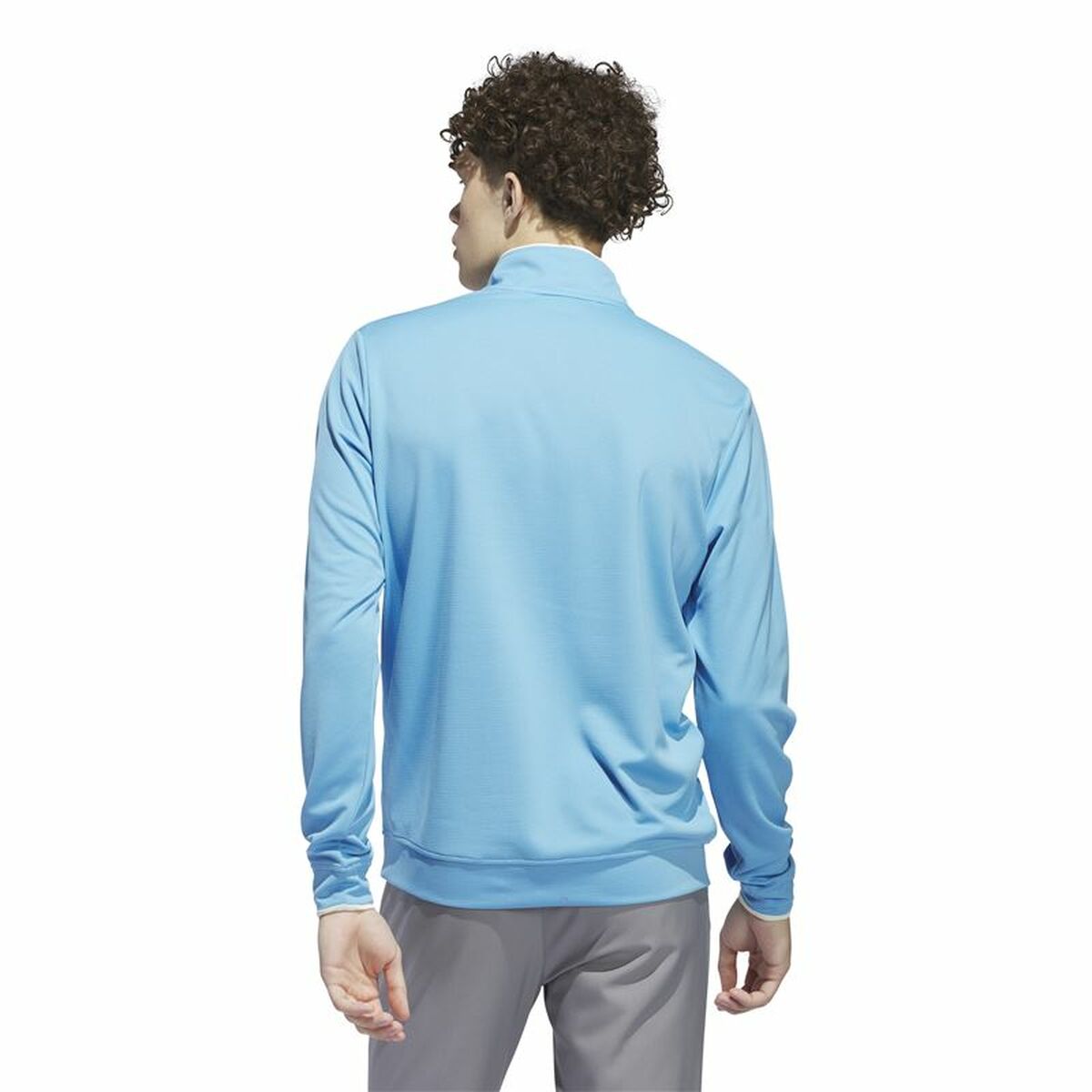 Mens Sweatshirt without Hood Adidas Lightweight Half-Zip Blue Water L