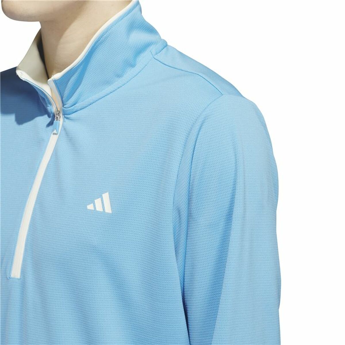 Mens Sweatshirt without Hood Adidas Lightweight Half-Zip Blue Water L