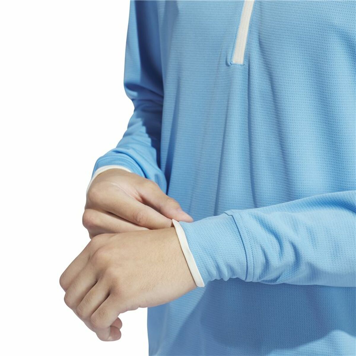 Mens Sweatshirt without Hood Adidas Lightweight Half-Zip Blue Water L