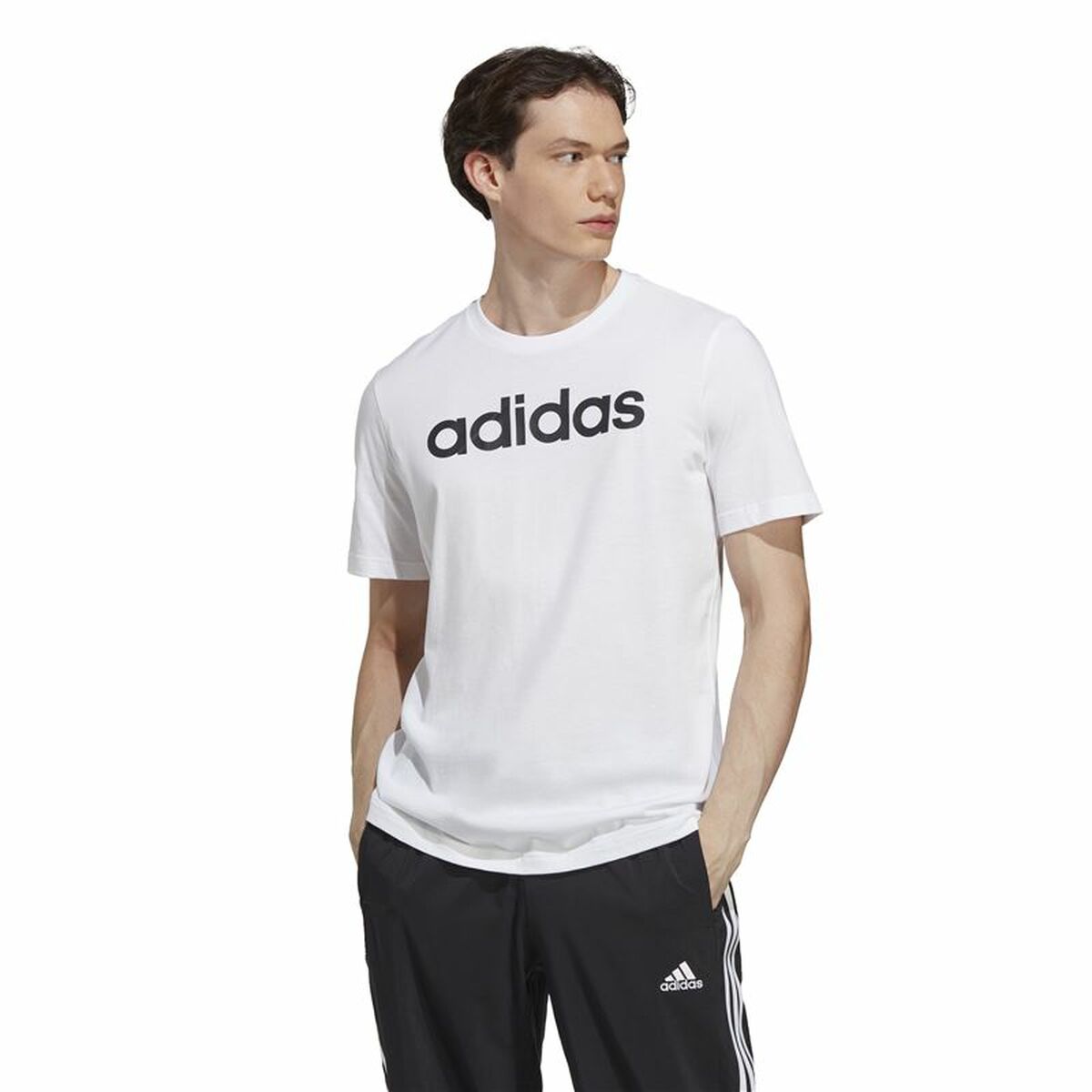 Mens Short Sleeve T-Shirt Adidas Essentials Linear Logo XL