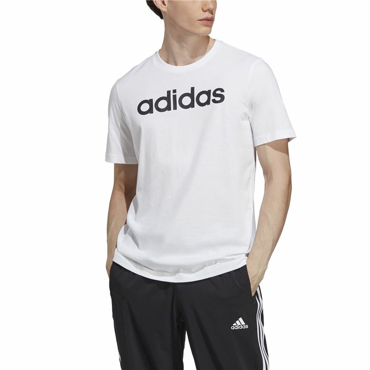 Mens Short Sleeve T-Shirt Adidas Essentials Linear Logo XL