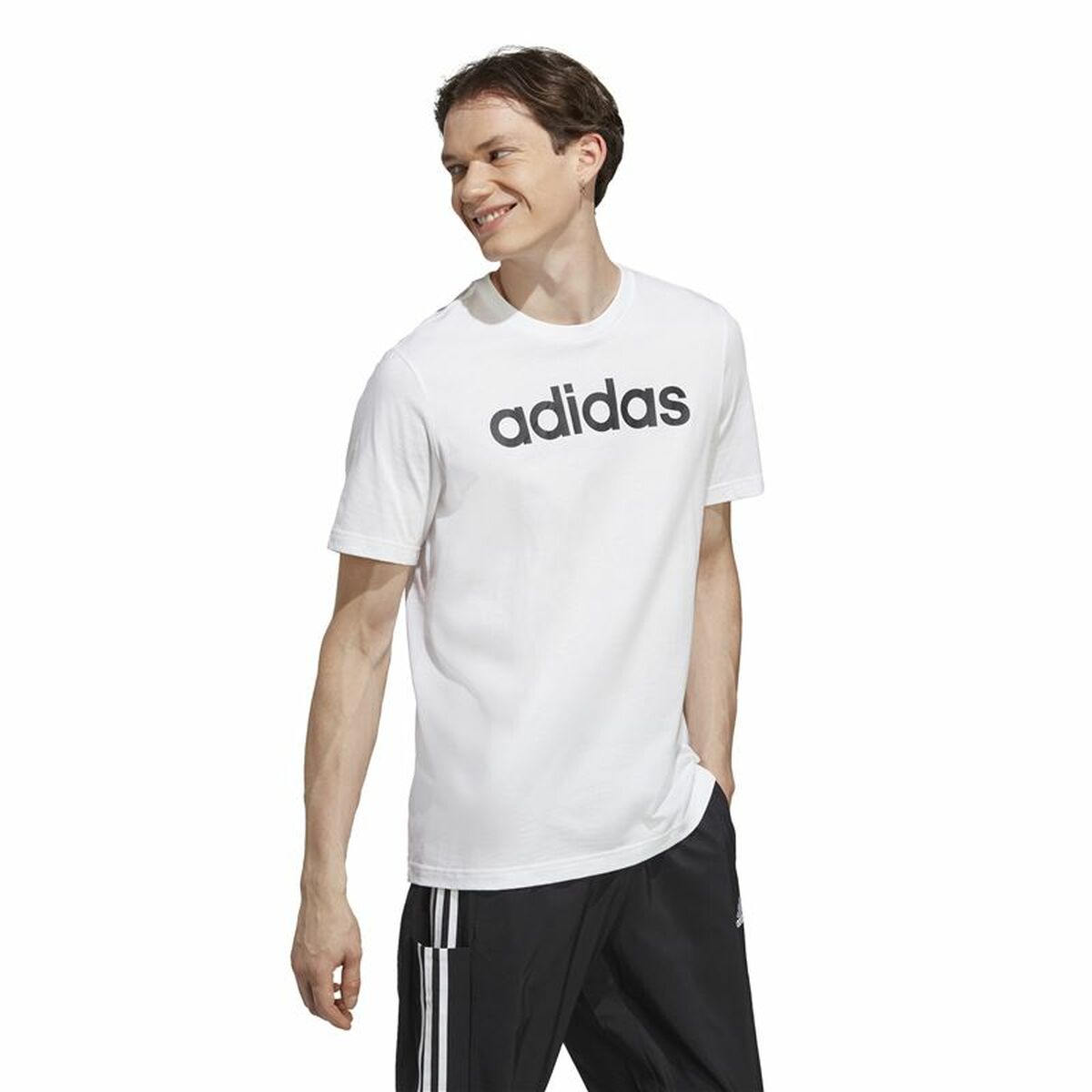 Mens Short Sleeve T-Shirt Adidas Essentials Linear Logo XL